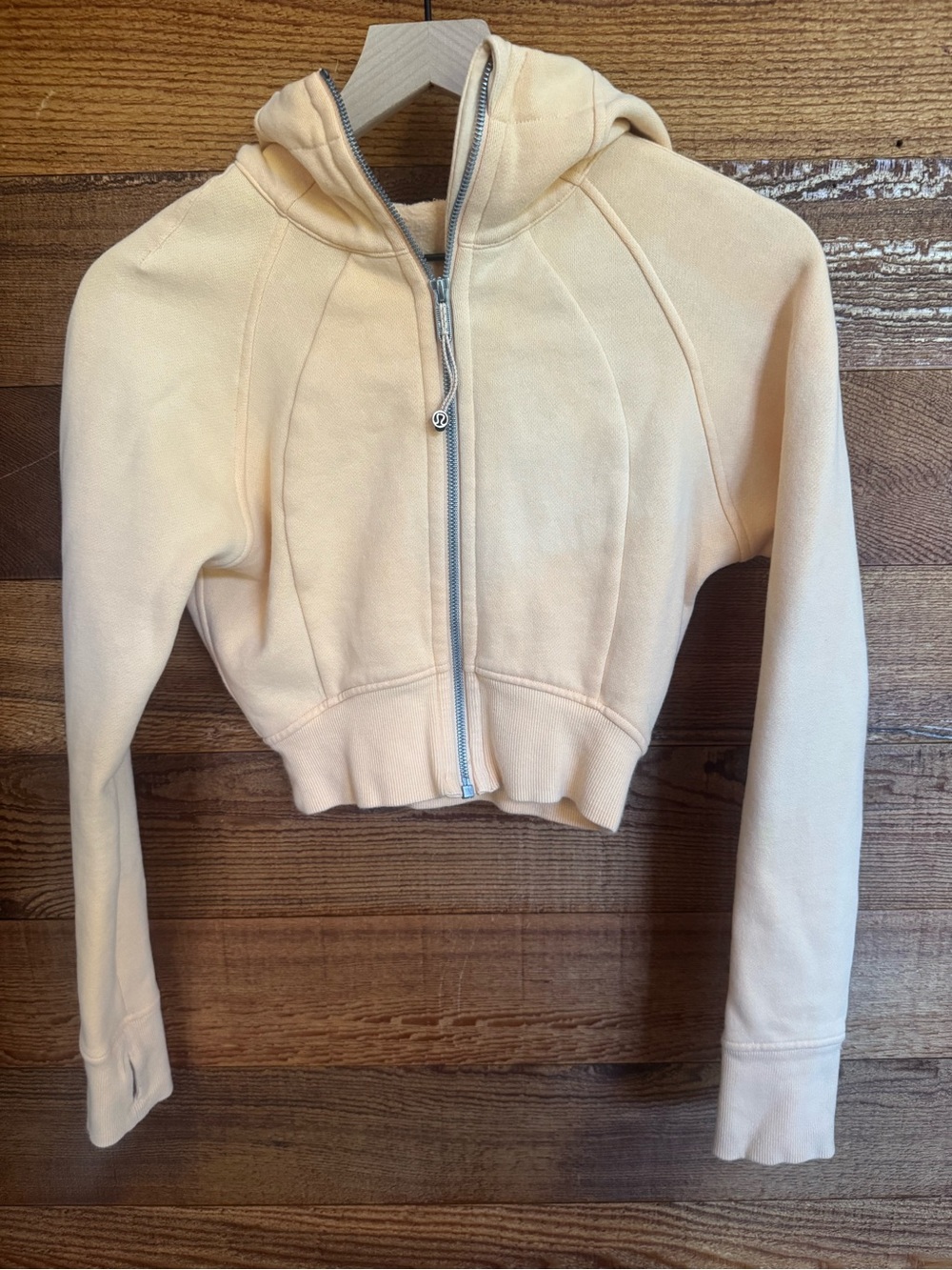 lululemon athletica Cropped Peach Zip-Up Varsity Hoodie